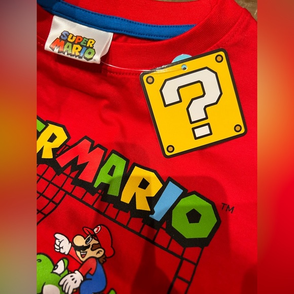 Super Mario T Shirt Kids Unisex Long Sleeves - Picture 4 of 6